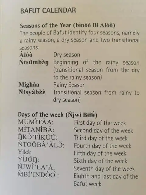 Bafut calendar